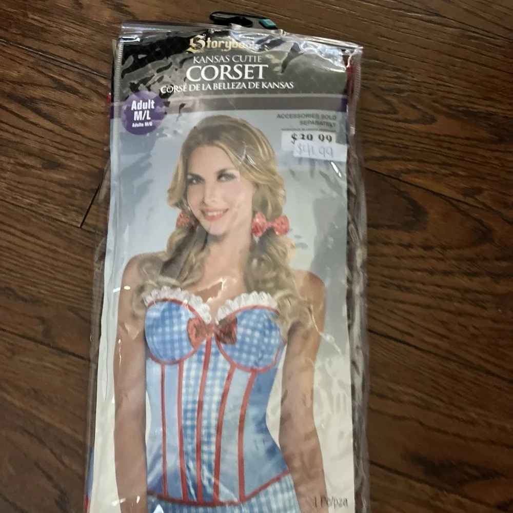 Amscan Storybook Kansas Cutie Corset Costume M/L Wizard of Oz Dorothy Halloween